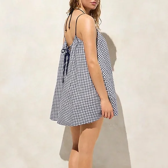 J Crew Swingy tie back beach dress in linen cotton blend - Picture 2 of 5